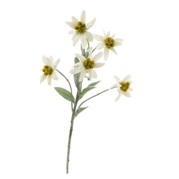 Artificial edelweiss SOPHIA, white, 16"/40cm, Ø2"-2.4"/5-6cm