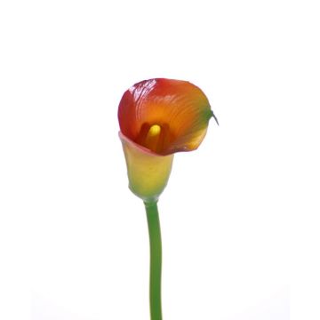 Artificial calla CHIDORA, orange-yellow, 22"/55cm, 2"x2.4"/5x6cm