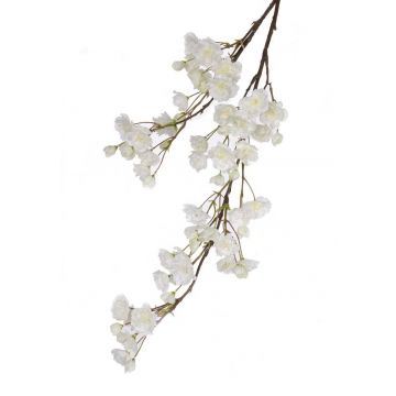 Artificial Japanese cherry blossom spray DJUNA, white, 4ft/135cm