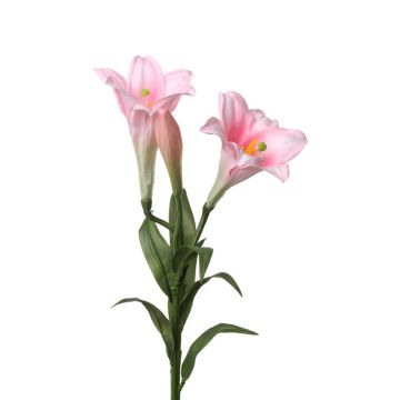 Artificial easter lily ERISA, light pink, 30"/75cm, Ø3.1"-4.3"/8-11cm