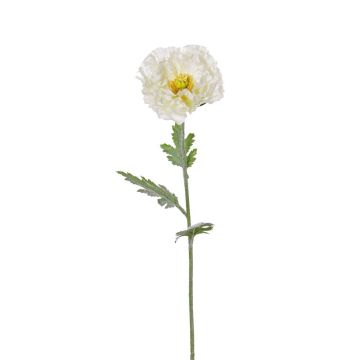 Artificial poppy spray BAHIRA, cream, 30"/75cm, Ø5.1"/13cm
