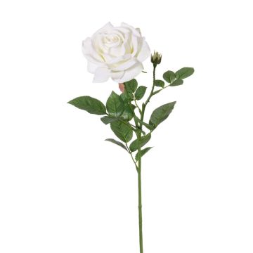 Fake rose JANINE, white, 28"/70cm, Ø4.7"/12cm