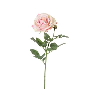 Fake rose JANINE, pink-yellow, 28"/70cm, Ø4.7"/12cm