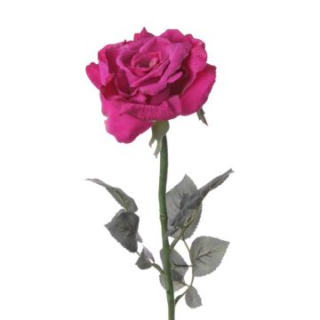 Fake rose QUINZY, pink, 26"/65cm, Ø5.1"/13cm