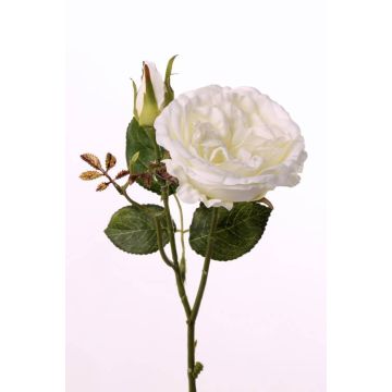 Fake rose spray JUDY, cream, 14"/35cm, Ø3.1"/8cm