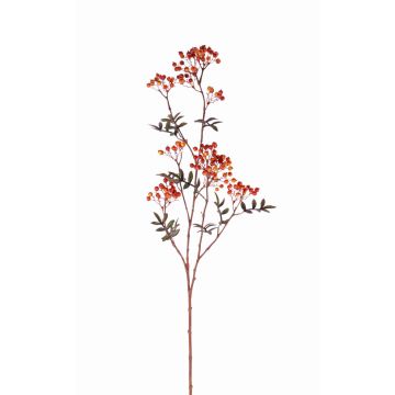 Artificial Rowan branch CERRY, with berries, orange, 4ft/110cm