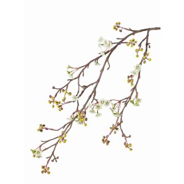 Silk Maple branch TABIO, with flowers, white-green, 3ft/95cm