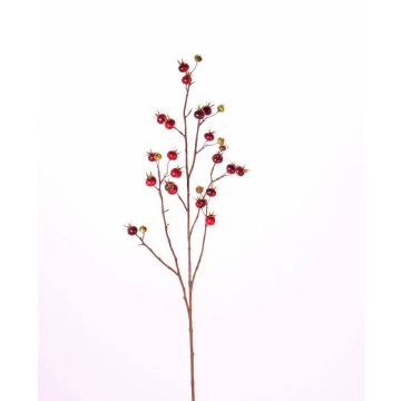 Artificial Wild rose spray GERDA, with fruits, red, 4ft/110cm