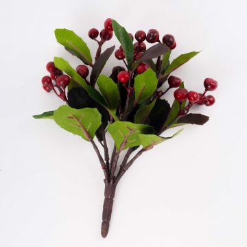 Artificial creeping snowberry spray WELLA, with berries, red, 6"/15cm
