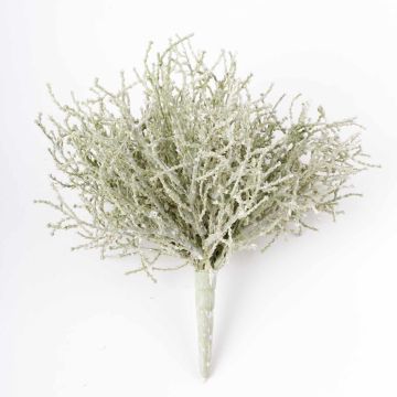 Artificial Cushion bush VALTON, on spike, white, 10"/25cm