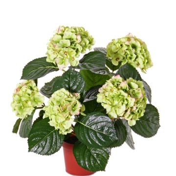 Artificial flower hydrangea TEMARI, green, 16"/40cm, Ø3.9"-4.7"/10-12cm