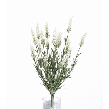 Artificial lavender LEINA, spike, crossdoor, white, 18"/45cm, Ø0.8"/2cm