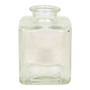 Glass vase angular SCOTT, clear, 2.8"x2.8"x3.5"/7x7x9cm
