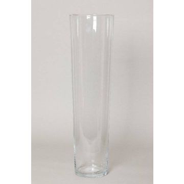 Glass vase AMNA OCEAN, conical, clear, 28"/70cm, Ø6.7"/17cm