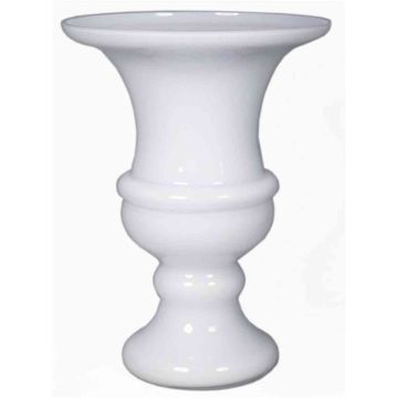 Goblet vase on foot SONJA, glass, white, 9"/23cm, Ø6.5"/16,5cm