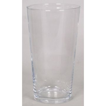 Glass vase AMNA OCEAN, conical, clear, 10"/25cm, Ø5.5"/14cm