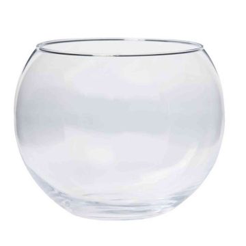 Glass vase TOBI OCEAN, ball, clear, 6.9"/17,5cm, Ø7.5"/19cm