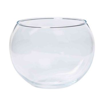 Glass vase TOBI OCEAN, ball, clear, 4"/10cm, Ø5"/13cm