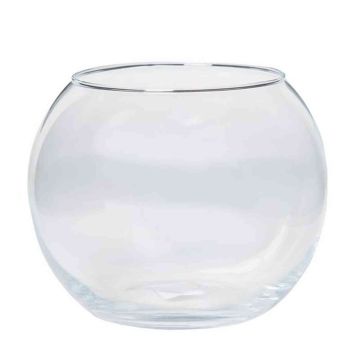 Glass vase TOBI OCEAN, ball, clear, 6"/15cm, Ø6.3"/16cm