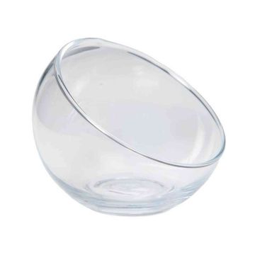 Glass bowl NELLY OCEAN, slanted rim, clear, 4.1"/10,5cm, Ø4.9"/12,5cm