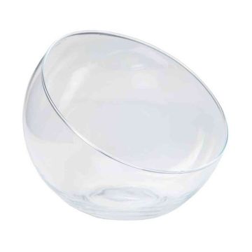 Glass bowl NELLY OCEAN, slanted rim, clear, 5"/13cm, Ø6.1"/15,5cm