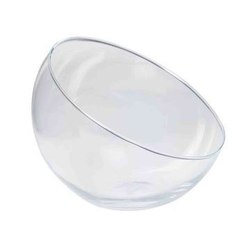 Glass bowl NELLY OCEAN, slanted rim, clear, 6.7"/17cm, Ø8"/20cm