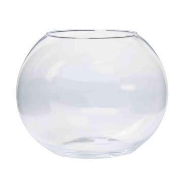 Glass vase TOBI OCEAN, ball, clear, 8"/20cm, Ø10"/25cm
