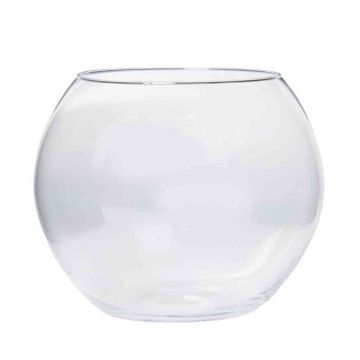 Glass vase TOBI OCEAN, ball, clear, 9"/24cm, Ø10"/26cm