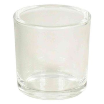 Small tea light JOHN OCEAN, glass, clear, 4"/10cm, Ø4"/10cm