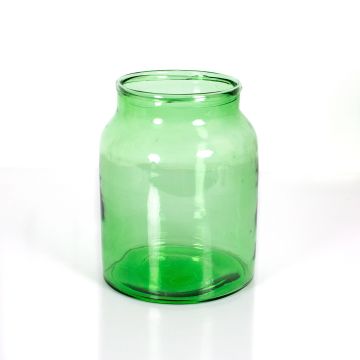 Recycled glass for candles QUINN EARTH, clear-green, 12"/30cm, Ø8"/21cm