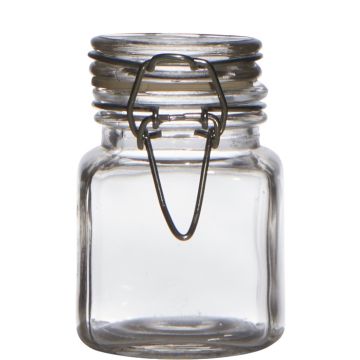 Jam jar POPPY with swing top, clear, 3"/7,5cm, Ø2"/5cm