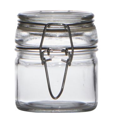 Jam jar POPPY with swing top, clear, 2.8"/7cm, Ø2.4"/6cm