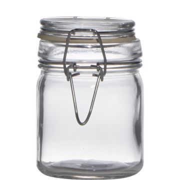 Jam jar POPPY with swing top, clear, 3.5"/9cm, Ø2.6"/6,5cm