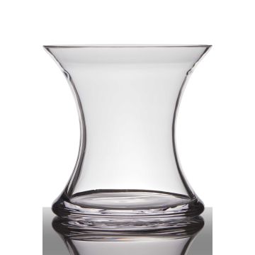 Glass vase hourglass shape LIZET, clear, 7.5"/19cm, Ø7.5"/19cm