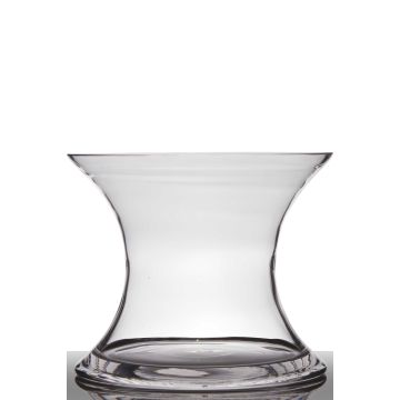 Glass vase hourglass shape LIZET, clear, 9"/24cm, Ø11"/29cm
