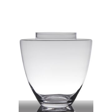 Elegant glass vase LACEY, clear, 14"/35cm, Ø14"/35cm