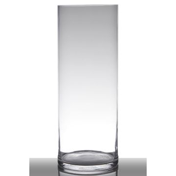 Cylinderical flower vase SANSA EARTH, glass, clear, 20"/50cm, Ø7.5"/19cm