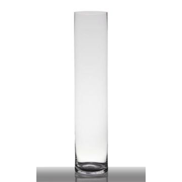 Cylindrical flower vase SANSA EARTH, glass, clear, 3ft/90cm, Ø7.5"/19cm