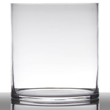 Cylindrical candle glass SANSA EARTH, clear, 12"/30cm, Ø10"/25cm