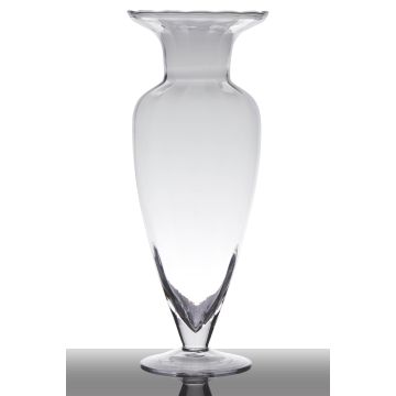 Amphora vase glass KENDRA on pedestal, clear, 13"/32cm, Ø4.9"/12,5cm