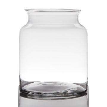 Clear glass lantern HANNA EARTH, 9"/23cm, Ø7.5"/19cm