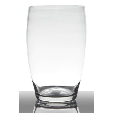Glass decorative vase HENRY, round, clear, 10"/25cm, Ø6"/15cm