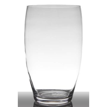 Glass decorative vase HENRY, round, clear, 14"/36cm, Ø7.5"/19cm