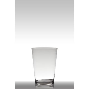Decorative vase ANNA EARTH, conical shape, glass, clear, 12"/30cm, Ø9"/22cm