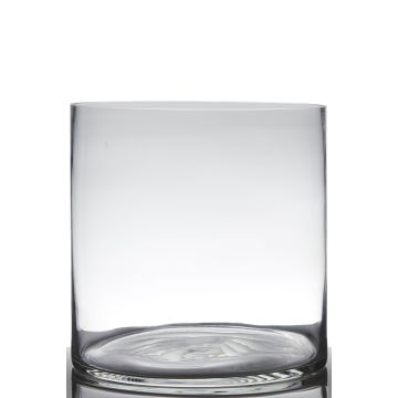 Cylindrical candle glass SANSA EARTH, clear, 10"/25cm, Ø10"/25cm