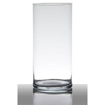 Glass vase SANYA EARTH, cylinder, clear, 10"/25cm, Ø4.7"/12cm