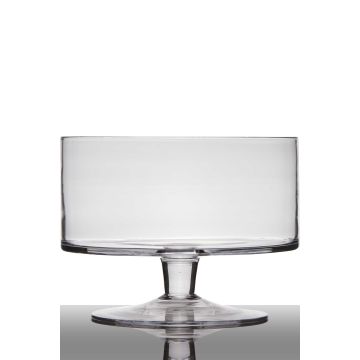 Bowl with stand CORIE EARTH, glass, clear, 7"/18cm, Ø9"/24cm