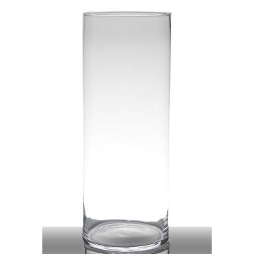 Cylindrical flower vase SANYA EARTH, glass, clear, 20"/50cm, Ø7.5"/19cm