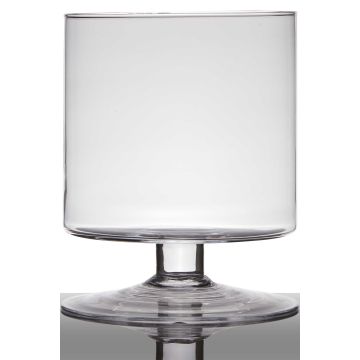 Glass lantern with pedestal LILIAN, clear, 7.5"/19cm, Ø5.5"/14cm
