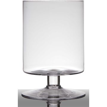 Glass lantern with pedestal LILIAN, clear, 11"/29cm, Ø7.5"/19cm